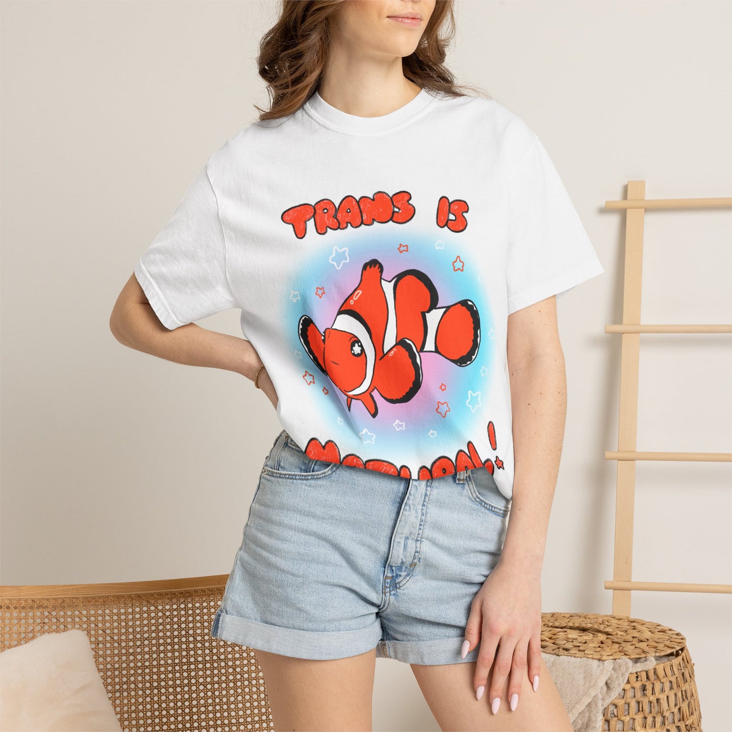 Trans is Natural Clownfish Colorful Ocean LGBTQ+ T-Shirt