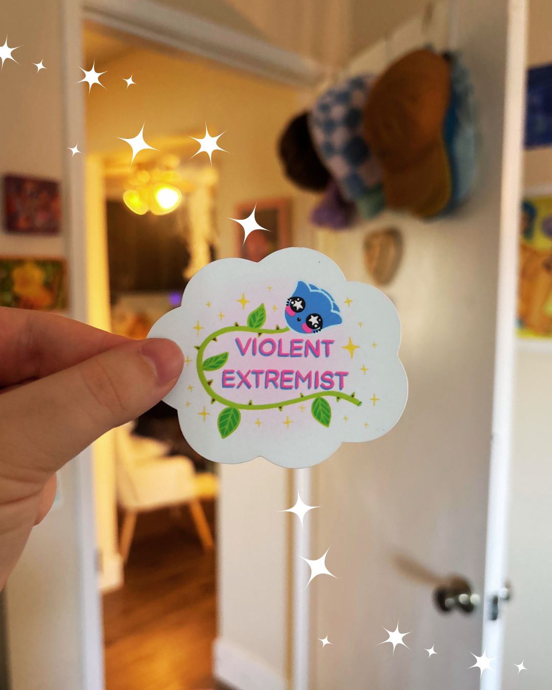 Blue Rose Trans Violent Extremist Sticker