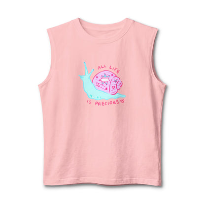 "All Life is Precious" Trans Snail Muscle Tank