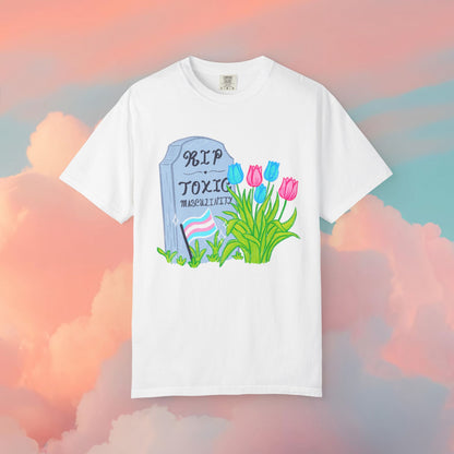 "R.I.P Toxic Masculinity" Trans Pride Graveyard Tee
