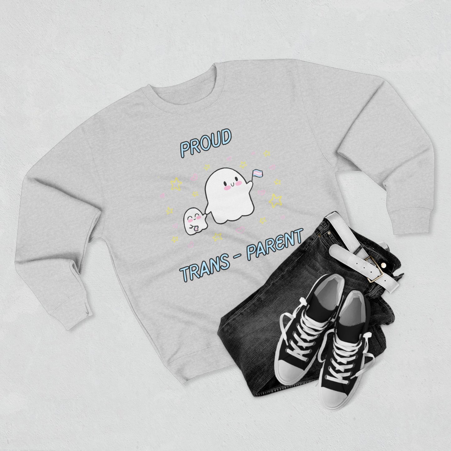 Proud Trans-Parent Unisex Crewneck Sweatshirt for LGBTQ+ Support