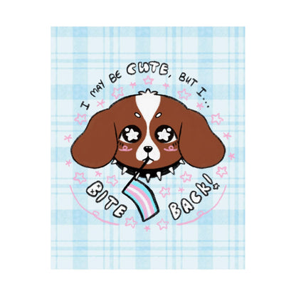 "I Bite Back" Cute Trans Dog Art Print