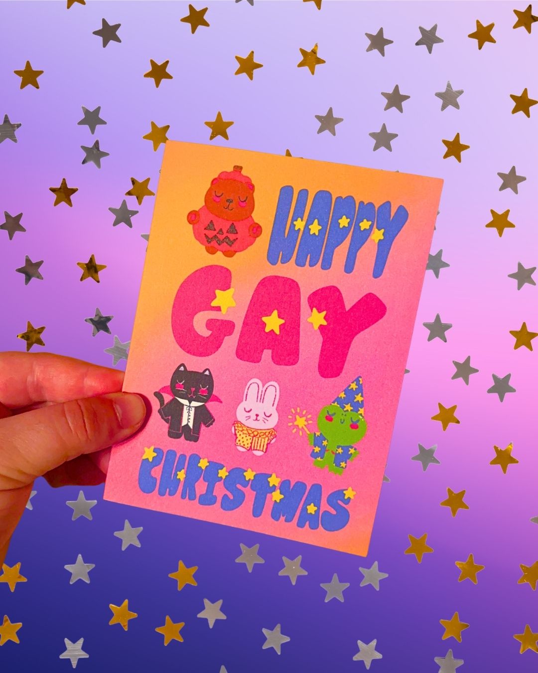 "Happy Gay Christmas" Spooky Cute Halloween Greeting Card