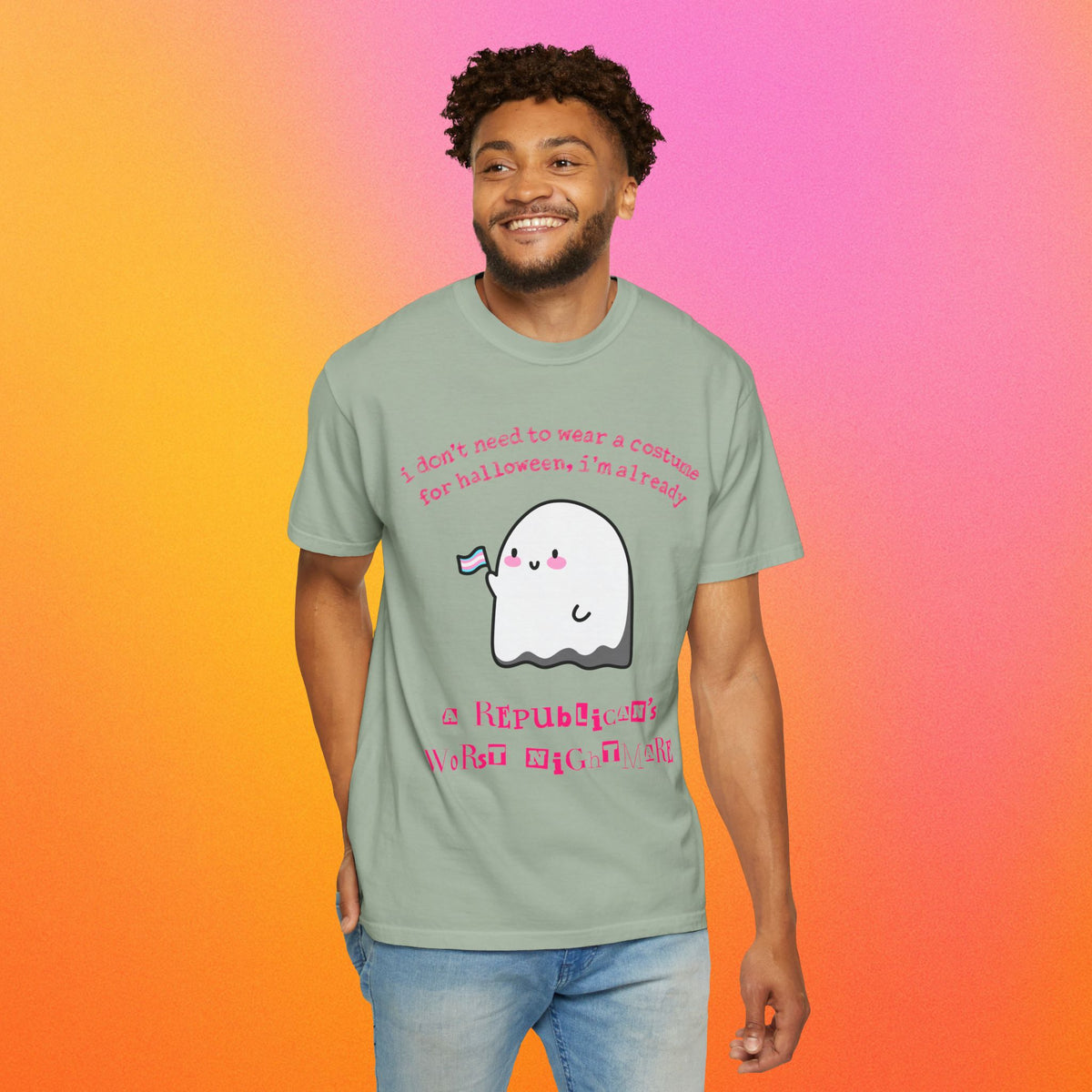 "Republican's Nightmare" Halloween Trans Ghost Tee