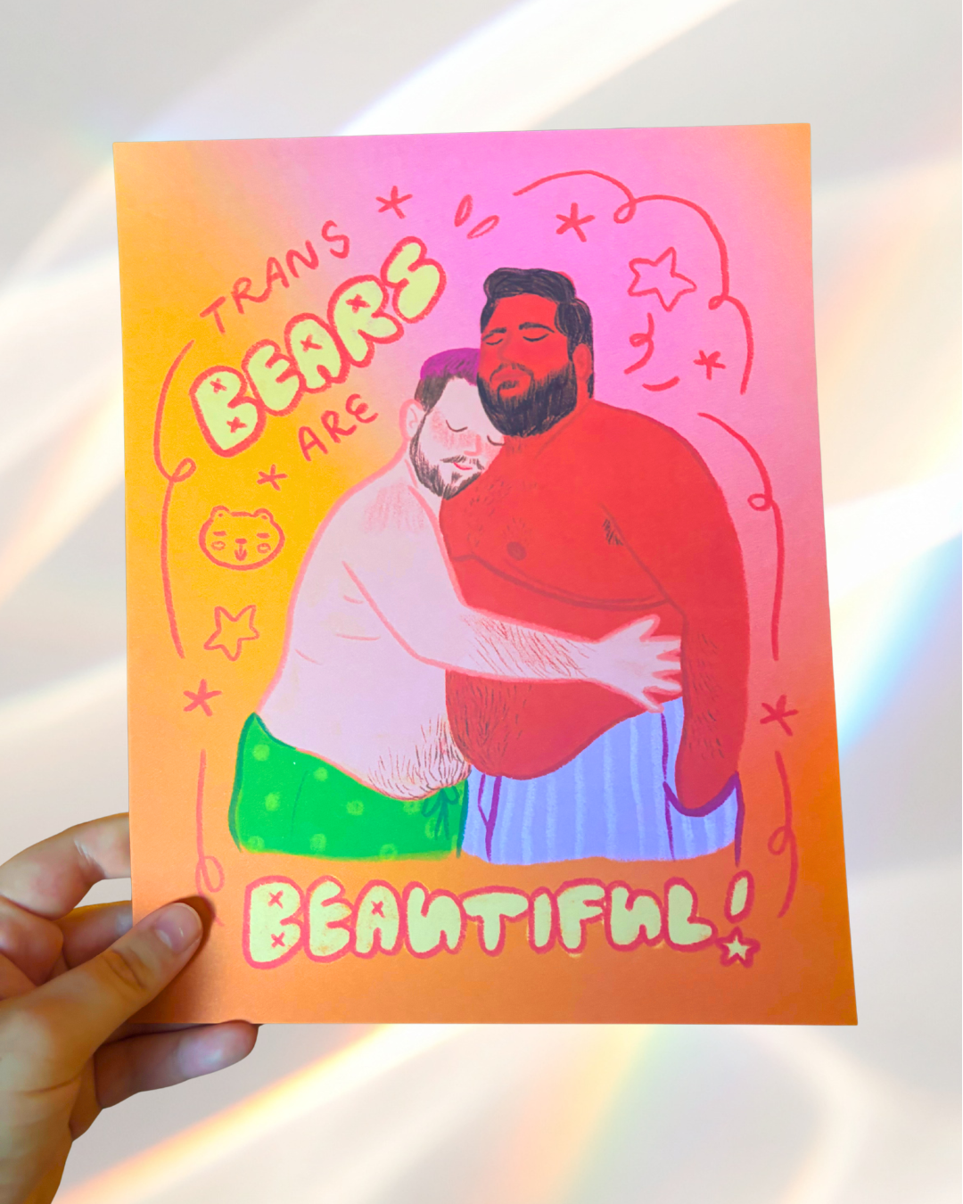 "Trans Bears Are Beautiful!" 8x10" Art Print