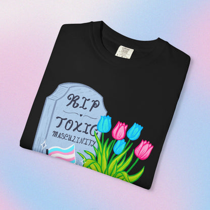 "R.I.P Toxic Masculinity" Trans Pride Graveyard Tee