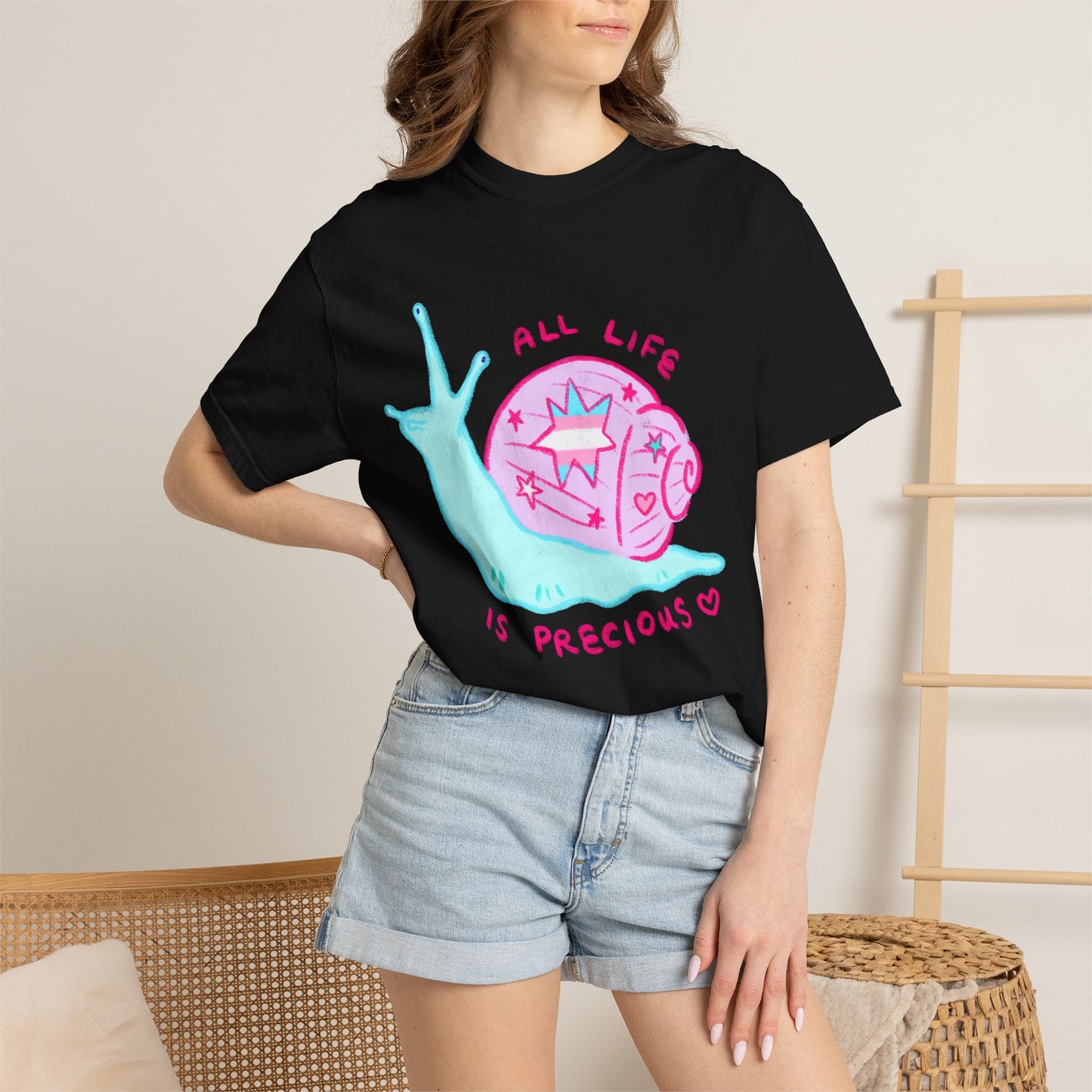"All Life is Precious" Trans LGBTQ+ Pride Snail T-Shirt