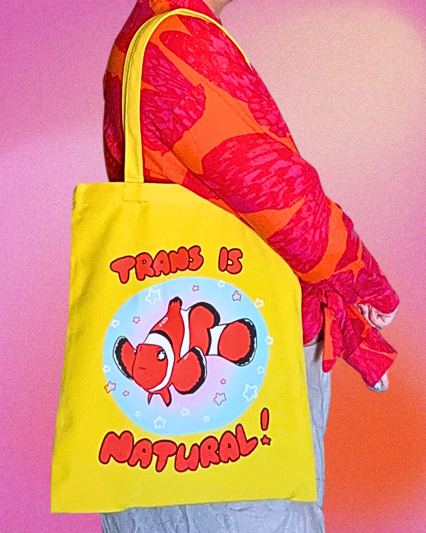 "Trans is Natural" Clownfish Canvas Tote Bag