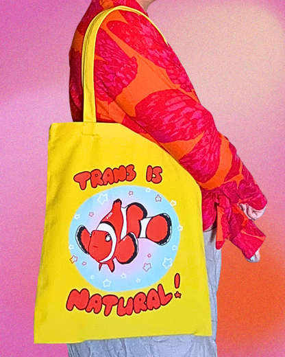 "Trans is Natural" Clownfish Canvas Tote Bag