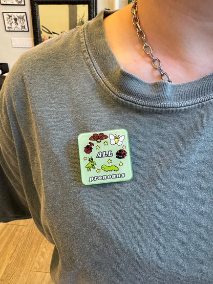 Bug Acrylic Pronoun Pins