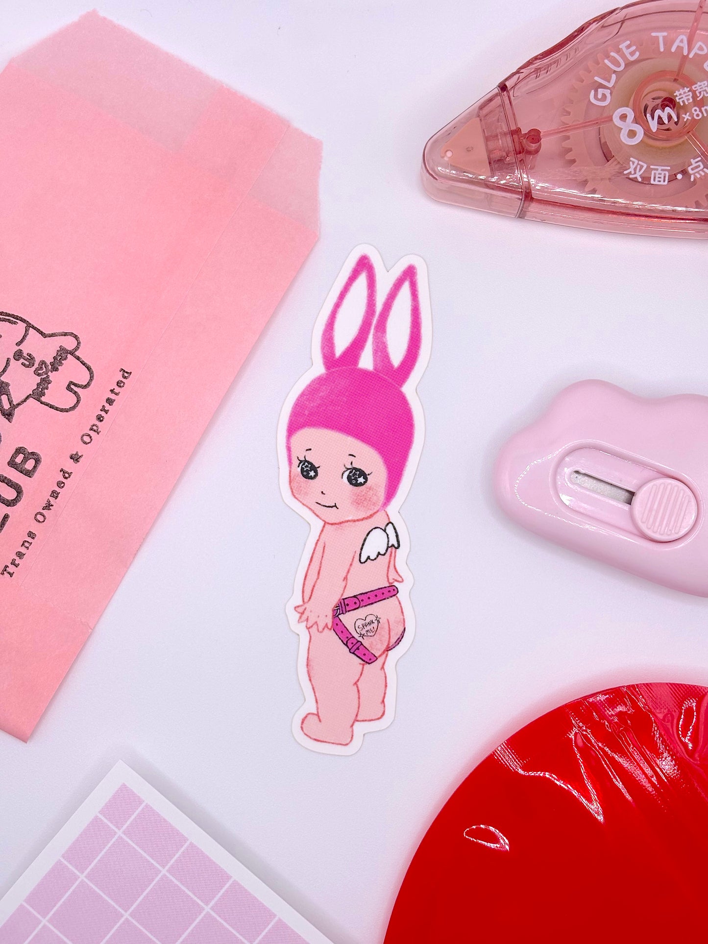 Kinky Pink Softie Angel Sticker