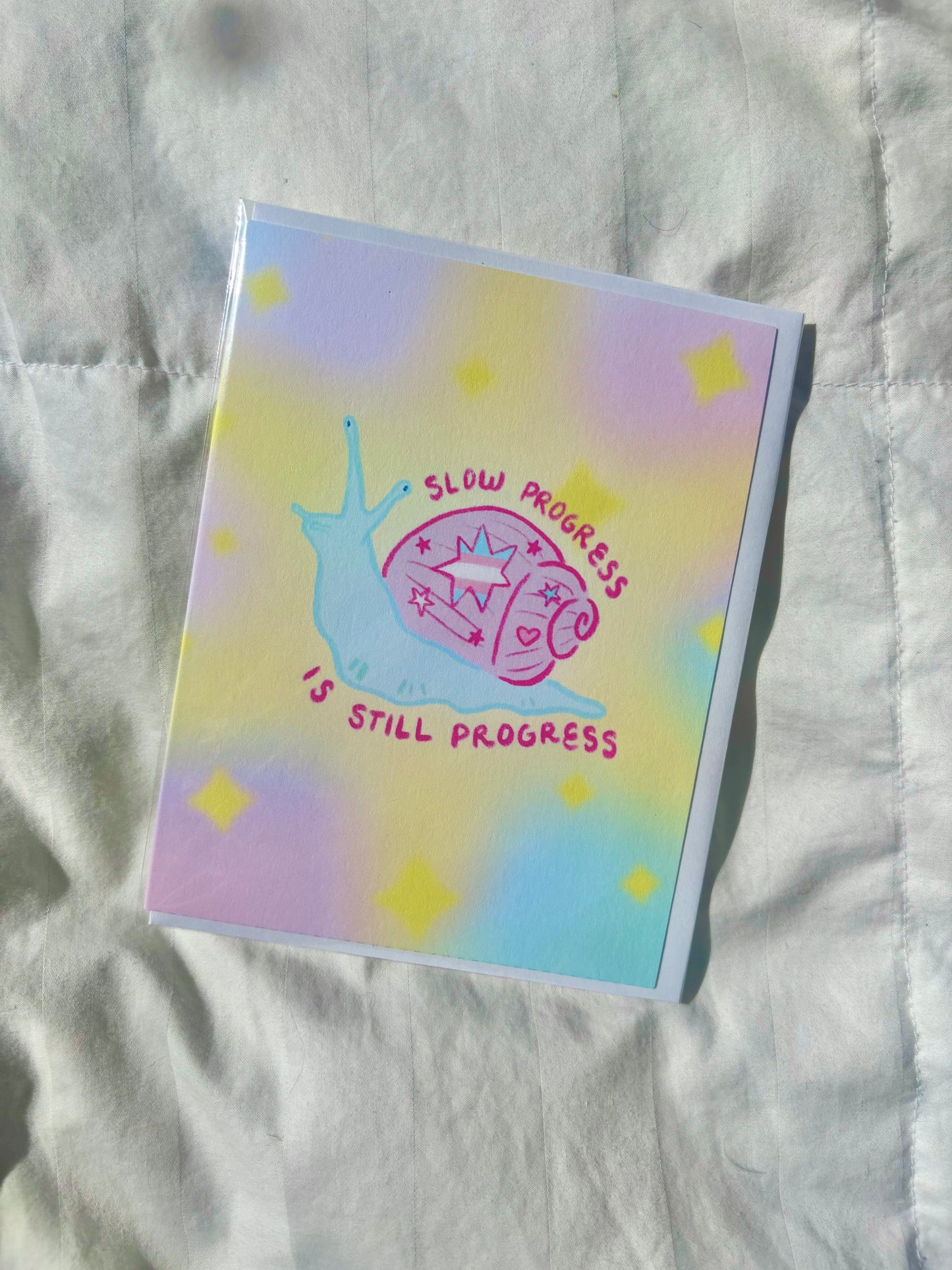 Slow Progress Healing Snail Greeting Card
