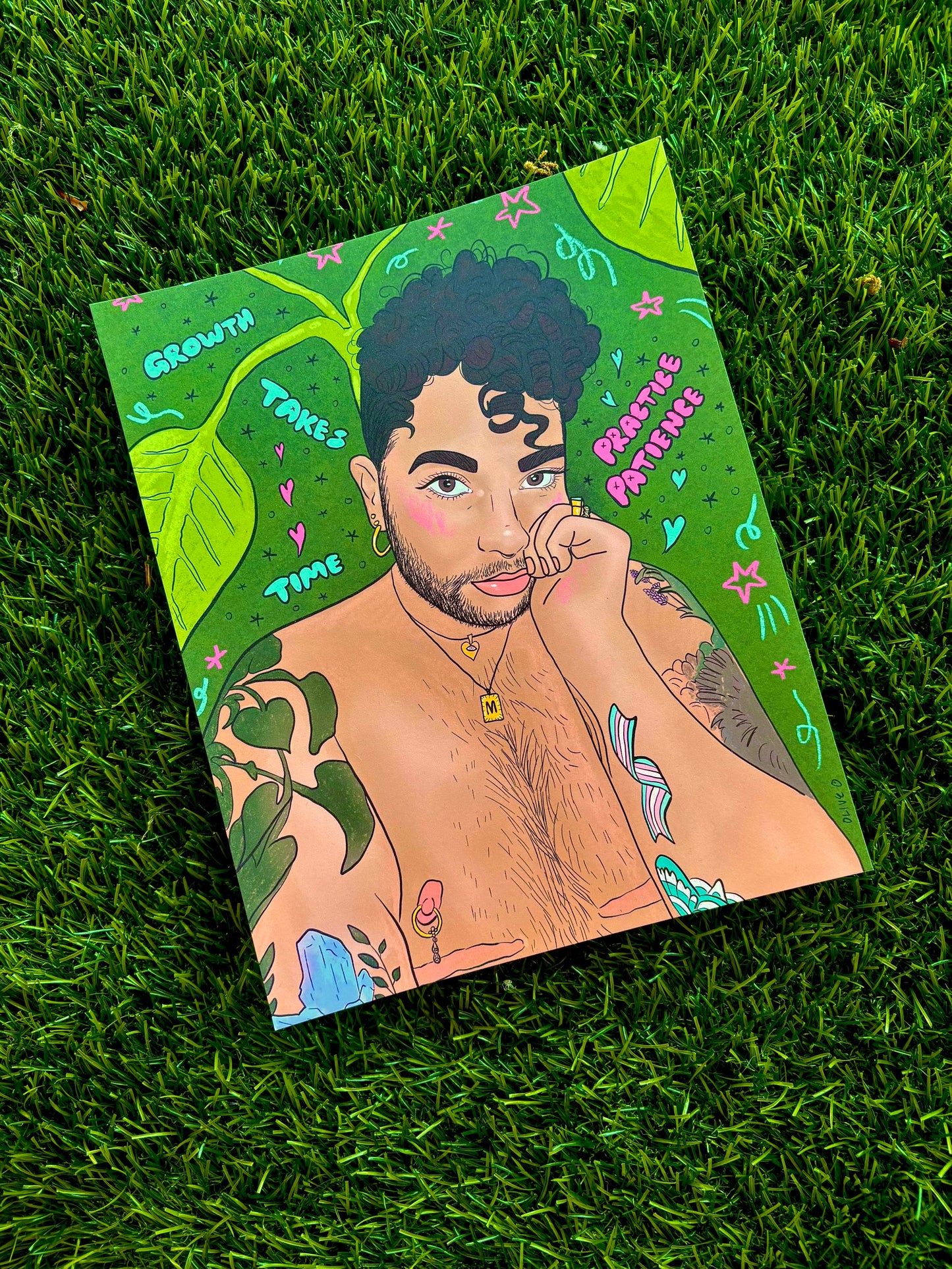 Growth & Patience Trans-masculine Nature 8x10" Art Print
