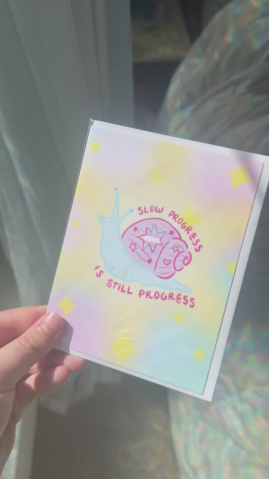 Slow Progress Healing Snail Greeting Card