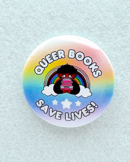 Queer/Trans Books Save Lives Pin