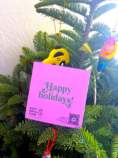 Santa & Soot Spirits Square Christmas Greeting Card