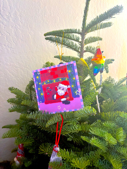 Santa & Soot Spirits Square Christmas Greeting Card